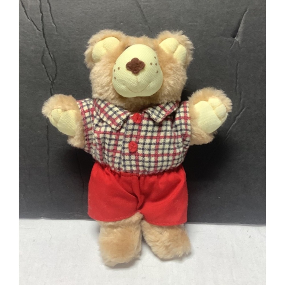 Furskins Mini. Teddy Bear 6" Plush Stuffed Toy Graphics Int  Vtg dressed